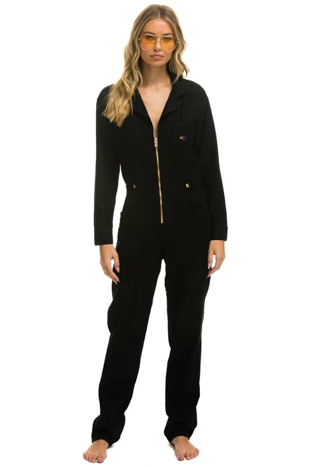 WomenMen Outerwear Aviator Nation UNISEX TWILL FLIGHT SUIT 8211 BLACK