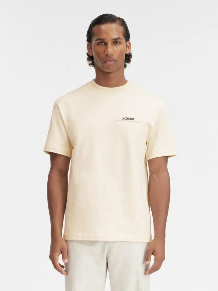 WomenMen Tshirts JACQUEMUS The Gros Grain Tshirt Beige