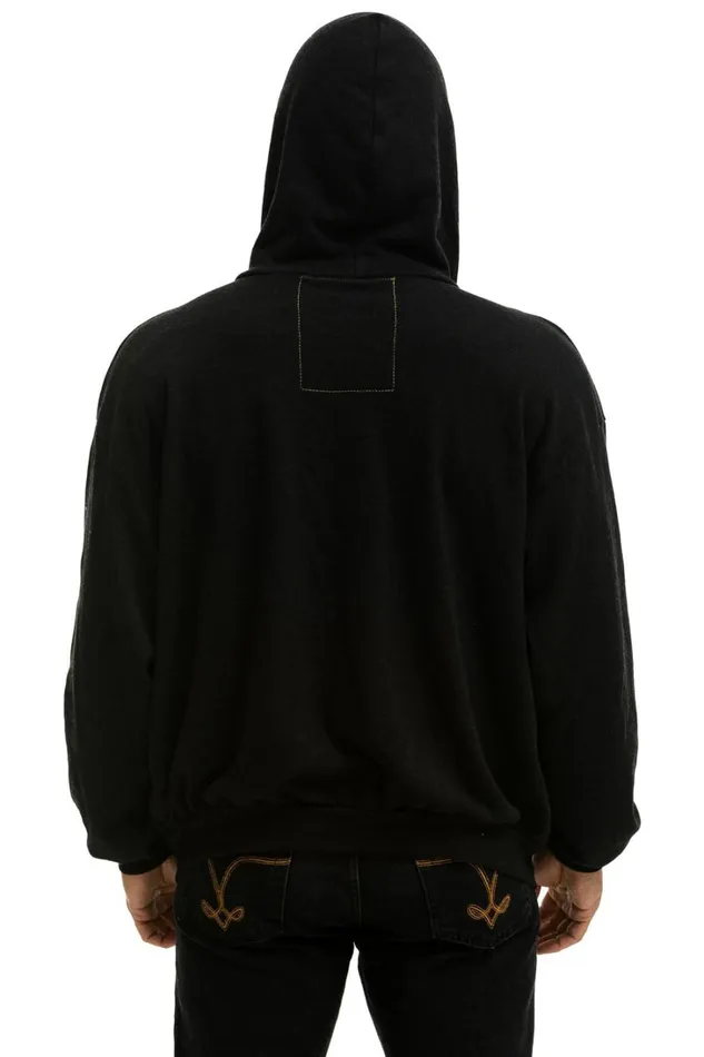 WomenMen Tops Aviator Nation 5 STRIPE HOODIE 8211 BLACK NEON RAINBOW