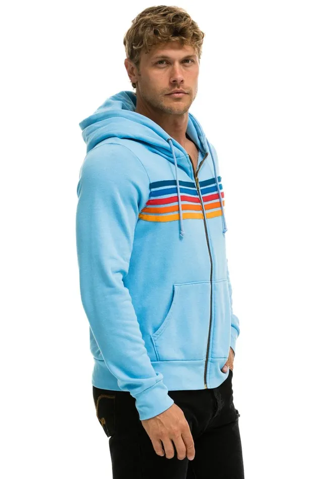 WomenMen Tops Aviator Nation 5 STRIPE HOODIE 8211 SKY 2