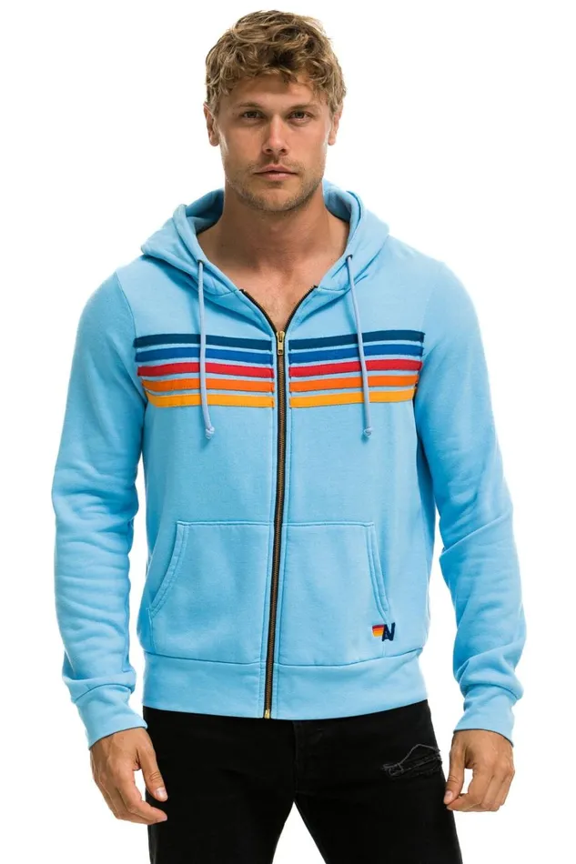 WomenMen Tops Aviator Nation 5 STRIPE HOODIE 8211 SKY 2