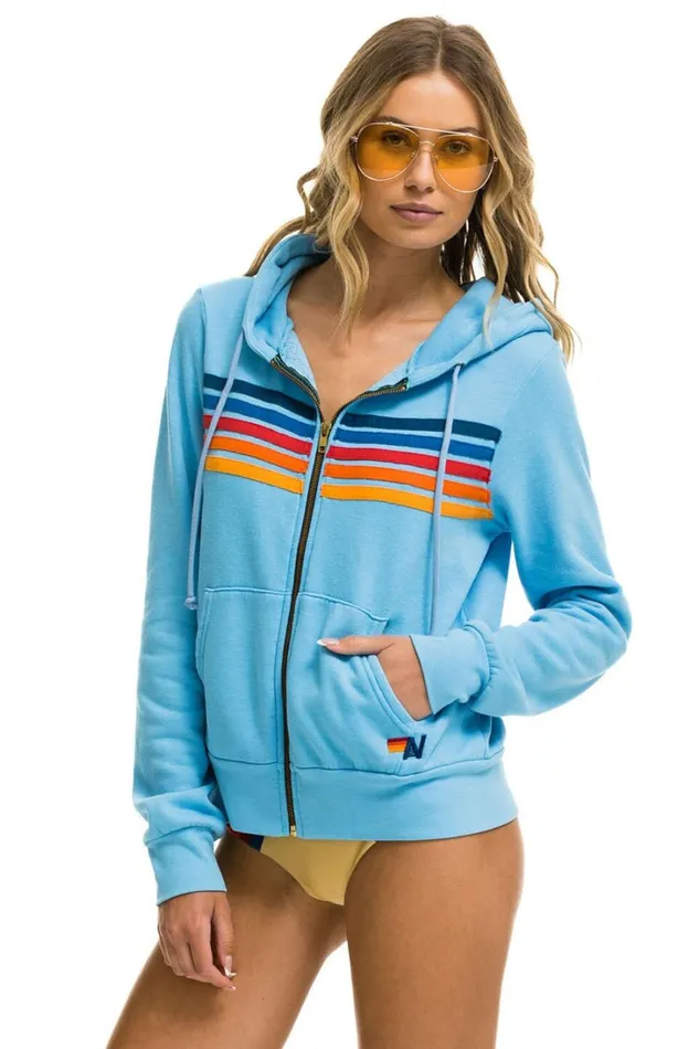 WomenMen Tops Aviator Nation 5 STRIPE HOODIE 8211 SKY 2