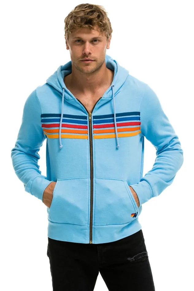 WomenMen Tops Aviator Nation 5 STRIPE HOODIE 8211 SKY 2