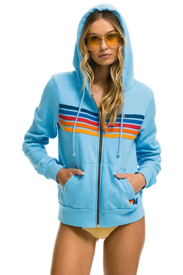 WomenMen Tops Aviator Nation 5 STRIPE HOODIE 8211 SKY 2