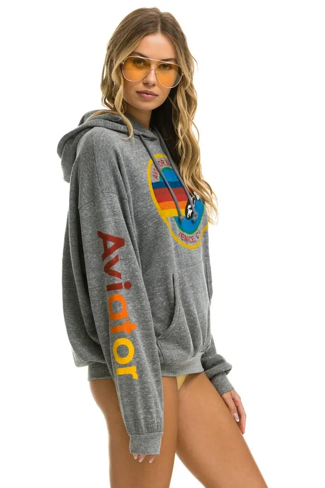WomenMen Tops Aviator Nation AVIATOR NATION RELAXED PULLOVER HOODIE 8211 HEATHER GREY WomenMen Tops Aviator Nation AVIATOR NATION RELAXED PULLOVER HOODIE 8211 HEATHER GREY