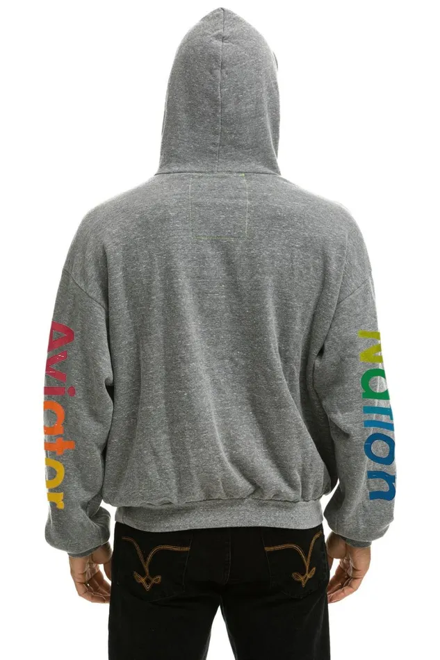WomenMen Tops Aviator Nation AVIATOR NATION RELAXED PULLOVER HOODIE 8211 HEATHER GREY WomenMen Tops Aviator Nation AVIATOR NATION RELAXED PULLOVER HOODIE 8211 HEATHER GREY