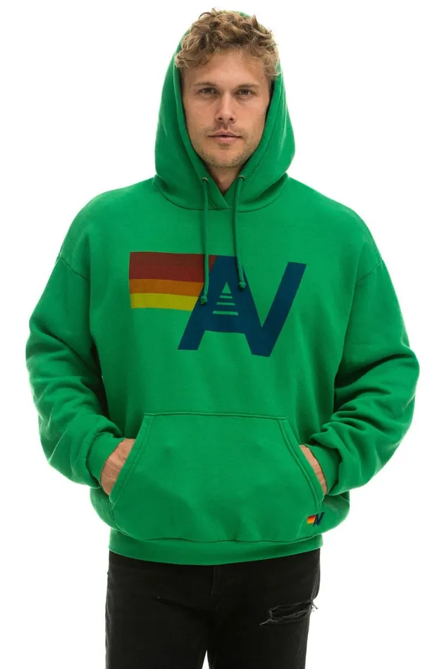 WomenMen Tops Aviator Nation LOGO PULLOVER RELAXED HOODIE 8211 KELLY GREEN WomenMen Tops Aviator Nation LOGO PULLOVER RELAXED HOODIE 8211 KELLY GREEN