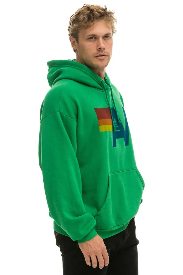 WomenMen Tops Aviator Nation LOGO PULLOVER RELAXED HOODIE 8211 KELLY GREEN WomenMen Tops Aviator Nation LOGO PULLOVER RELAXED HOODIE 8211 KELLY GREEN