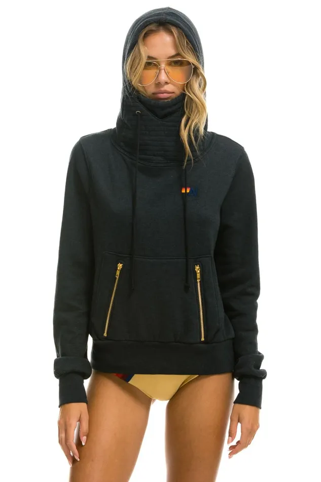 WomenMen Tops Aviator Nation NINJA PULLOVER HOODIE 8211 CHARCOAL