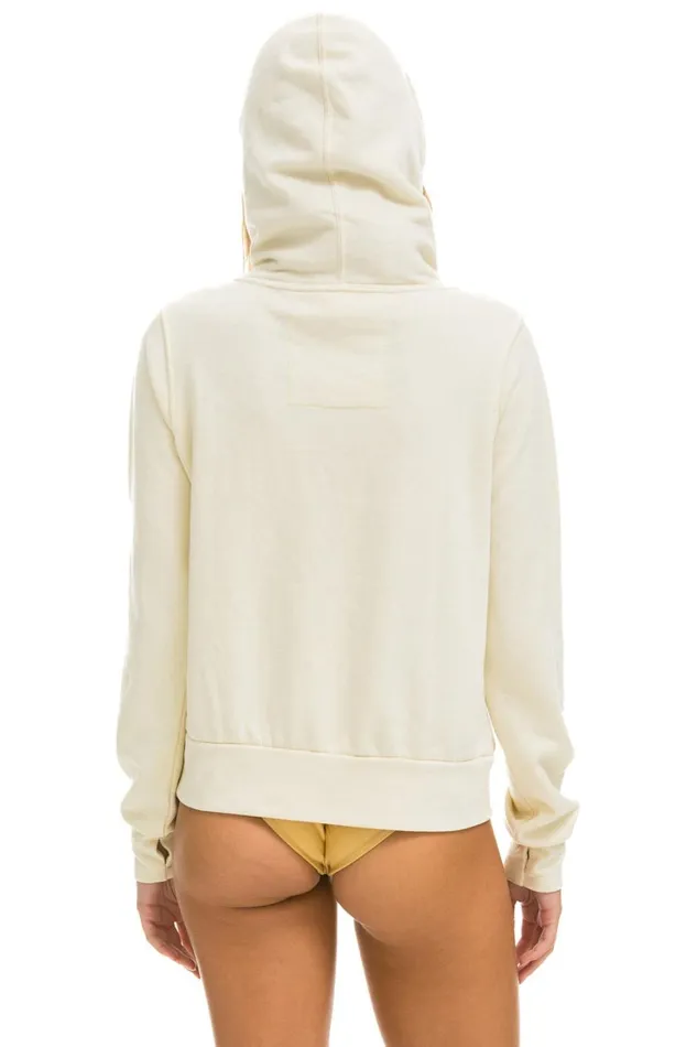 WomenMen Tops Aviator Nation NINJA PULLOVER HOODIE 8211 VINTAGE WHITE