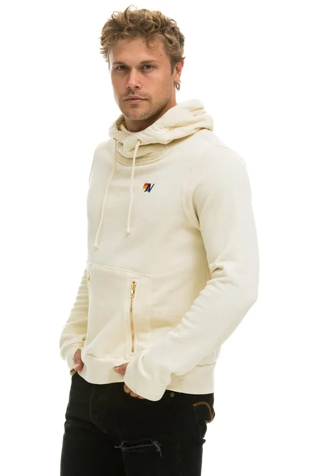WomenMen Tops Aviator Nation NINJA PULLOVER HOODIE 8211 VINTAGE WHITE