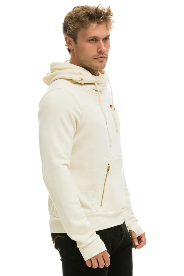 WomenMen Tops Aviator Nation NINJA PULLOVER HOODIE 8211 VINTAGE WHITE