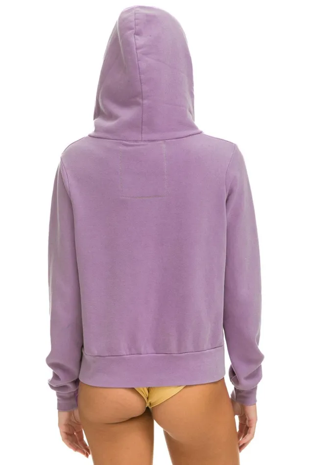 WomenMen Tops Aviator Nation RAINBOW HEART STITCH ZIP HOODIE 8211 MAUVE