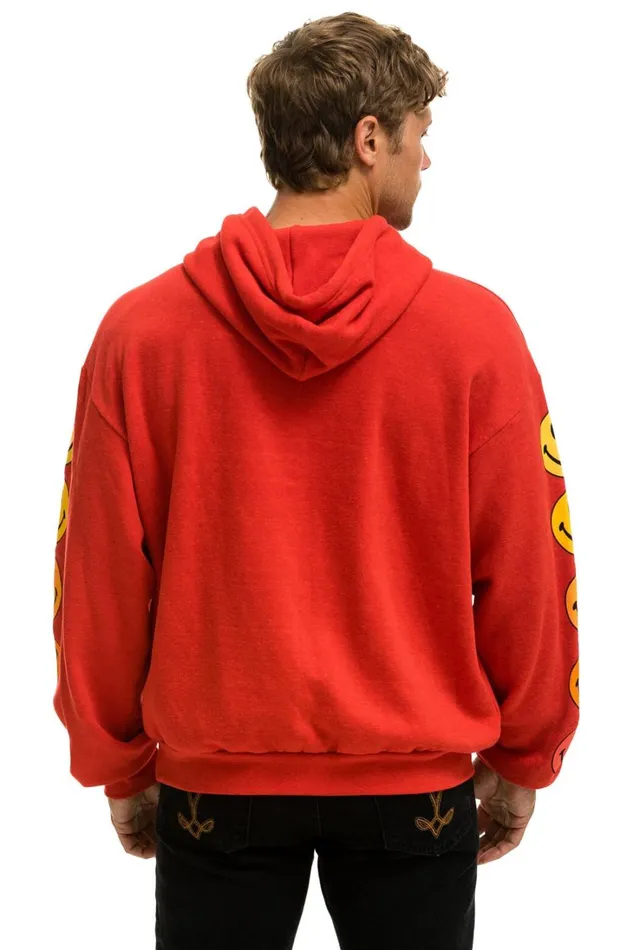 WomenMen Tops Aviator Nation SMILEY SUNSET RELAXED PULLOVER HOODIE 8211 RED WomenMen Tops Aviator Nation SMILEY SUNSET RELAXED PULLOVER HOODIE 8211 RED