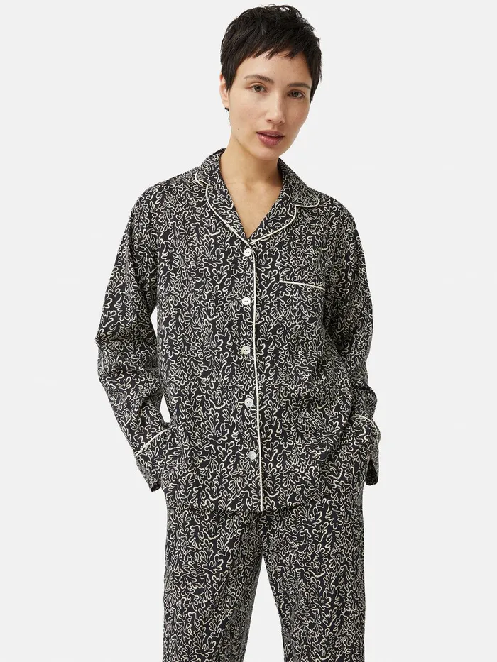 Women Mini Hydra Coral Pyjama Black Jigsaw Pyjamas and Loungewear