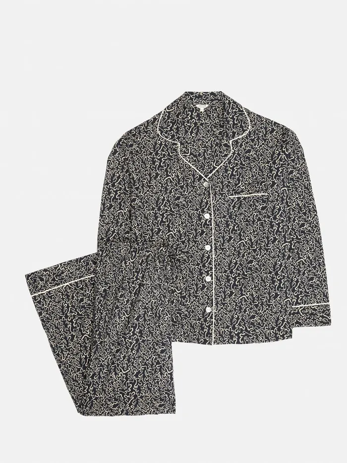 Women Mini Hydra Coral Pyjama Black Jigsaw Pyjamas and Loungewear
