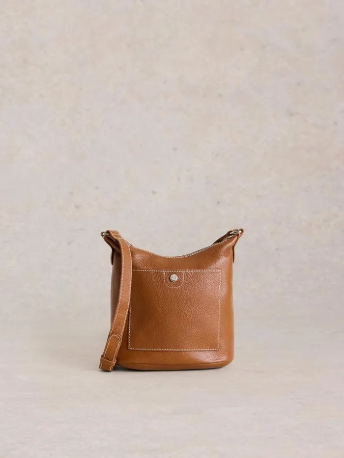 Women Mini Leather Fern Crossbody Mid Tan White Stuff Bags and Purses