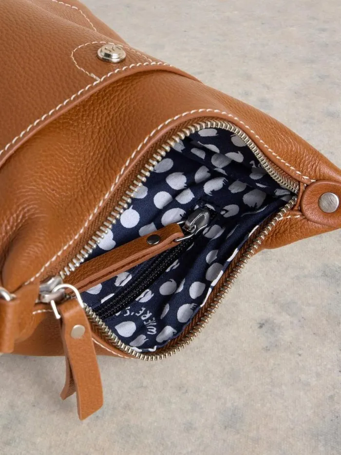 Women Mini Leather Fern Crossbody Mid Tan White Stuff Bags and Purses