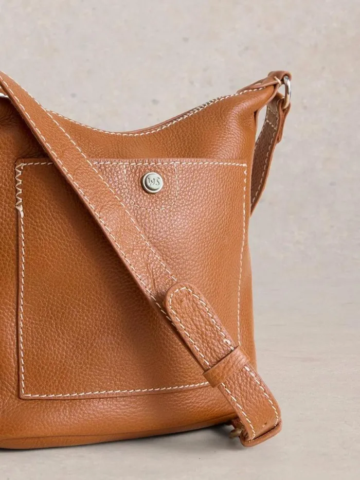 Women Mini Leather Fern Crossbody Mid Tan White Stuff Bags and Purses