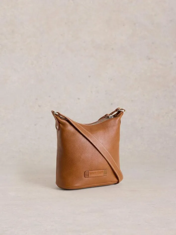 Women Mini Leather Fern Crossbody Mid Tan White Stuff Bags and Purses
