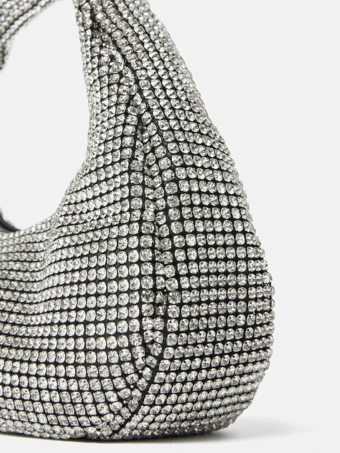 Women Mini Tay Crystal Bag Silver Jigsaw Bags