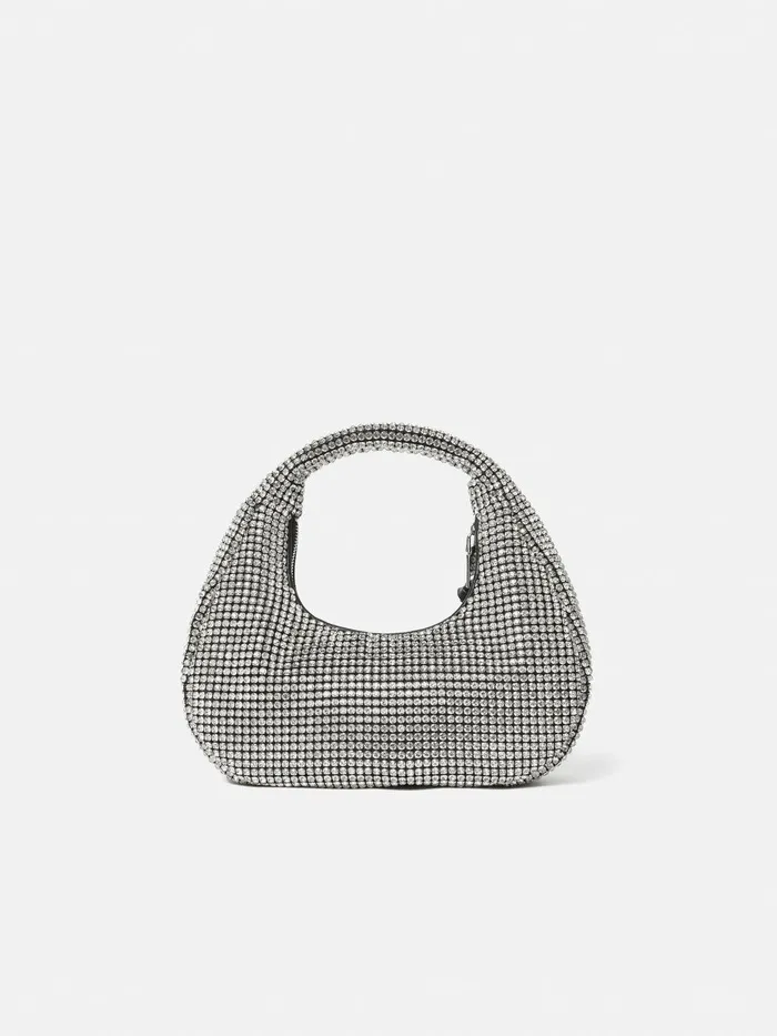 Women Mini Tay Crystal Bag Silver Jigsaw Bags