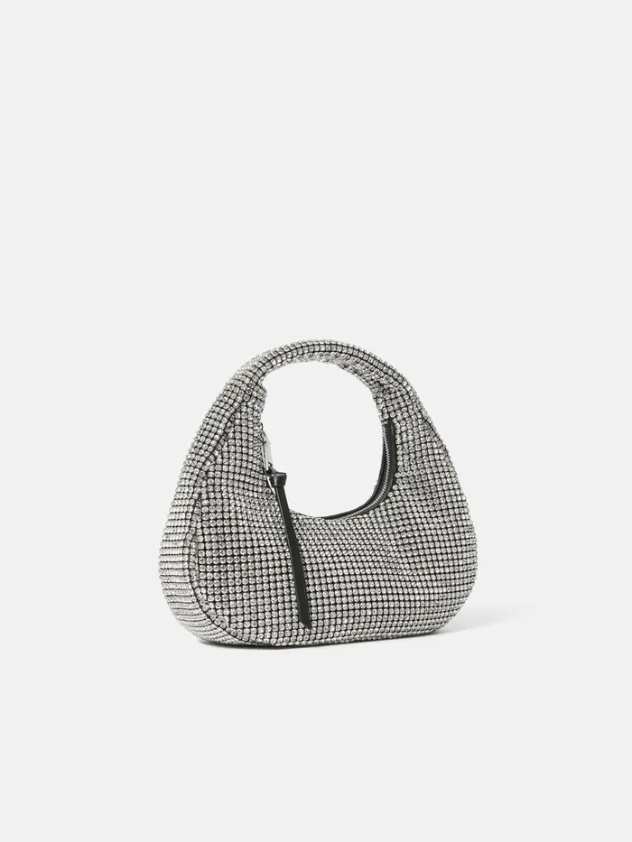 Women Mini Tay Crystal Bag Silver Jigsaw Bags