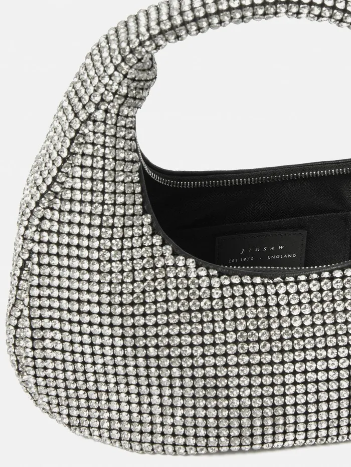 Women Mini Tay Crystal Bag Silver Jigsaw Bags