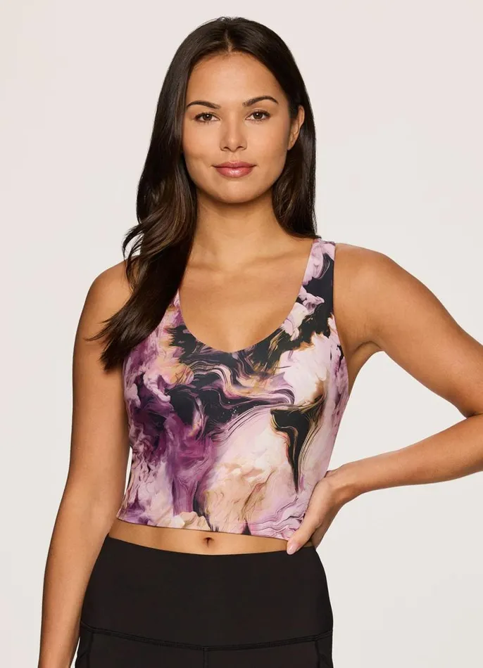 Women Misty Marble Super Soft Bra Tank Multi RBX Active Sports Bras