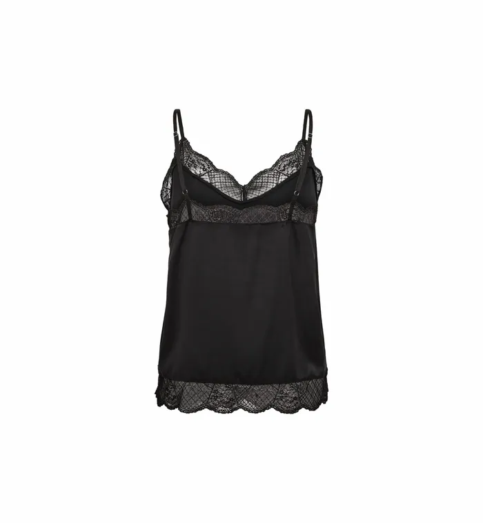 Women MMDitte Silk Lace Top Black Blouses and Tops MOS MOSH