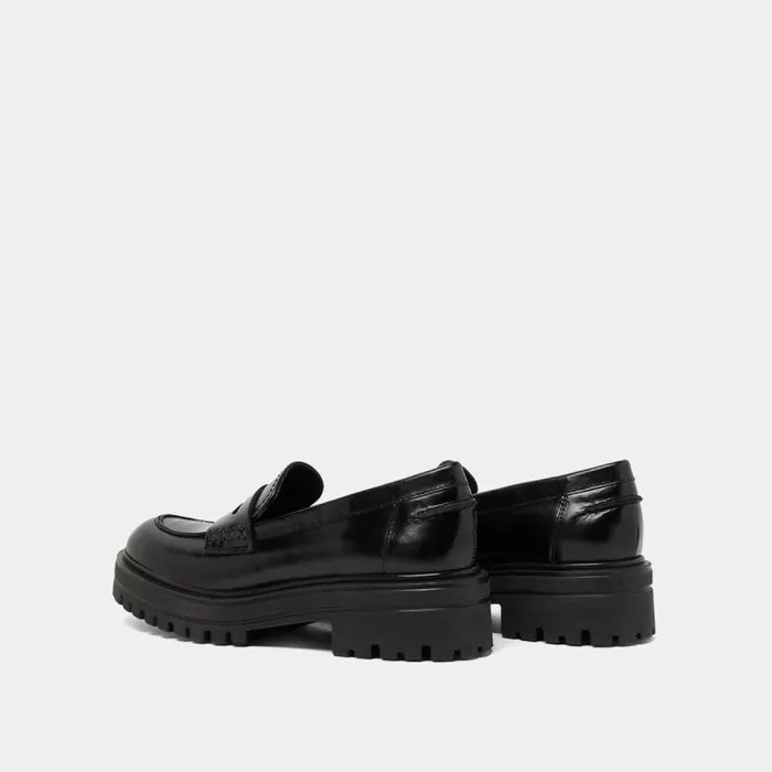 Women Moccasins With Notched Soles Black JONAK Loafers