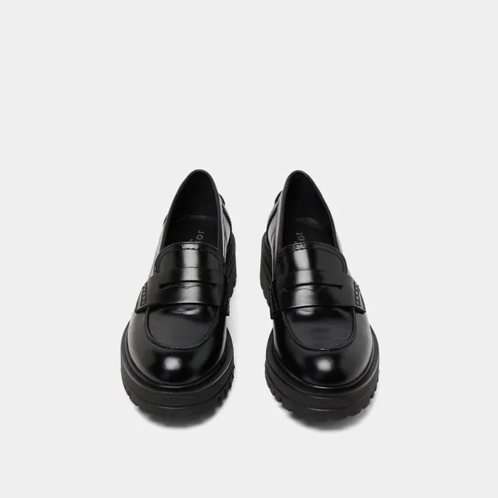Women Moccasins With Notched Soles Black JONAK Loafers