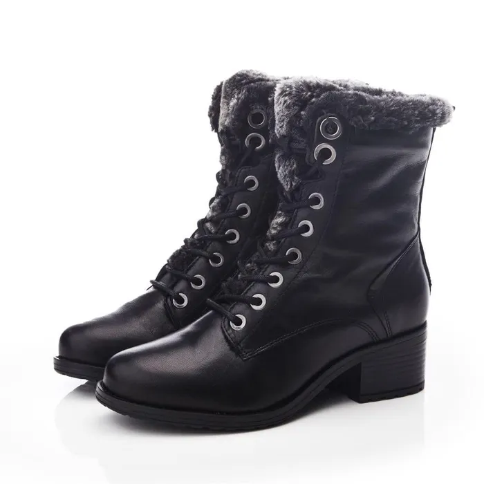Women Moda In Pelle Black Boots Alpinne Black Leather