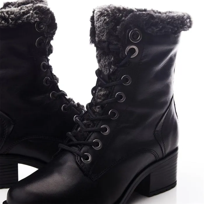 Women Moda In Pelle Black Boots Alpinne Black Leather