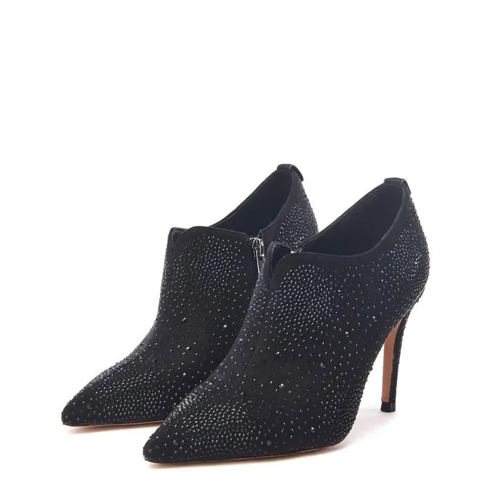 Women Moda In Pelle Black Boots Quene Black Alcantara