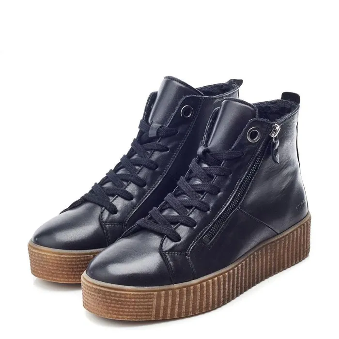 Women Moda In Pelle Black Boots Shoon Sh Oldfield Black Leather