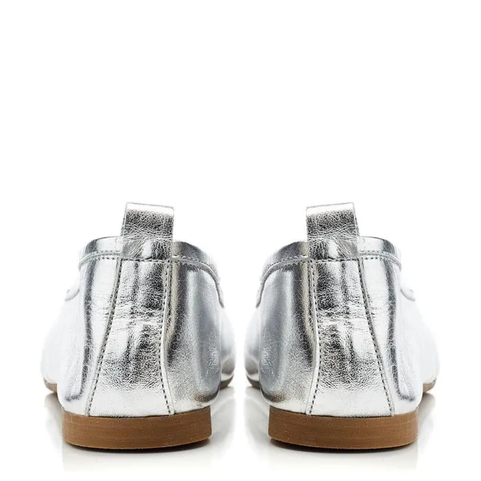 Women Moda In Pelle Casual Shoes Bsoleful BButterfly Silver Leather