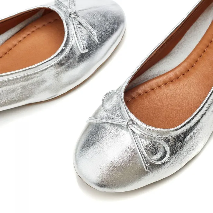Women Moda In Pelle Casual Shoes Bsoleful BButterfly Silver Leather