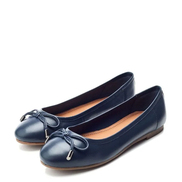 Women Moda In Pelle Casual Shoes Feebie Navy Leather