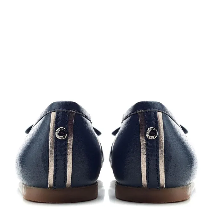 Women Moda In Pelle Casual Shoes Feebie Navy Leather