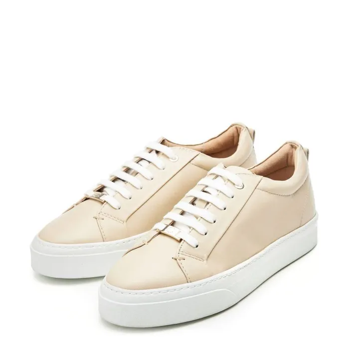 Women Moda In Pelle Casual Trainers Aiyla Taupe Leather