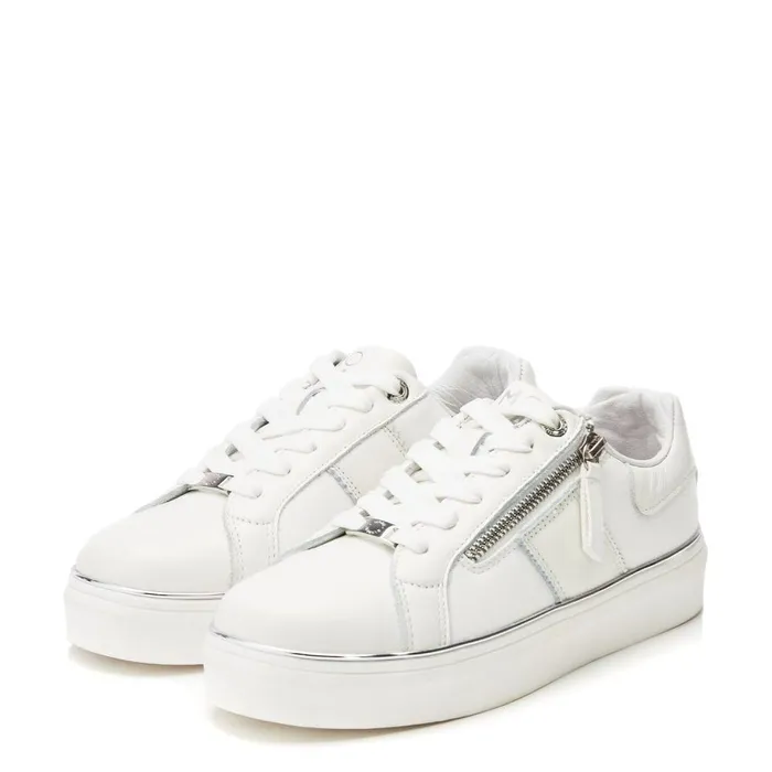 Women Moda In Pelle Casual Trainers Bacary White Porvair