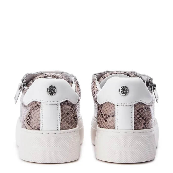 Women Moda In Pelle Casual Trainers Balize Natural Snake Leather