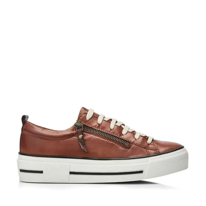 Women Moda In Pelle Casual Trainers Filician Tan Leather