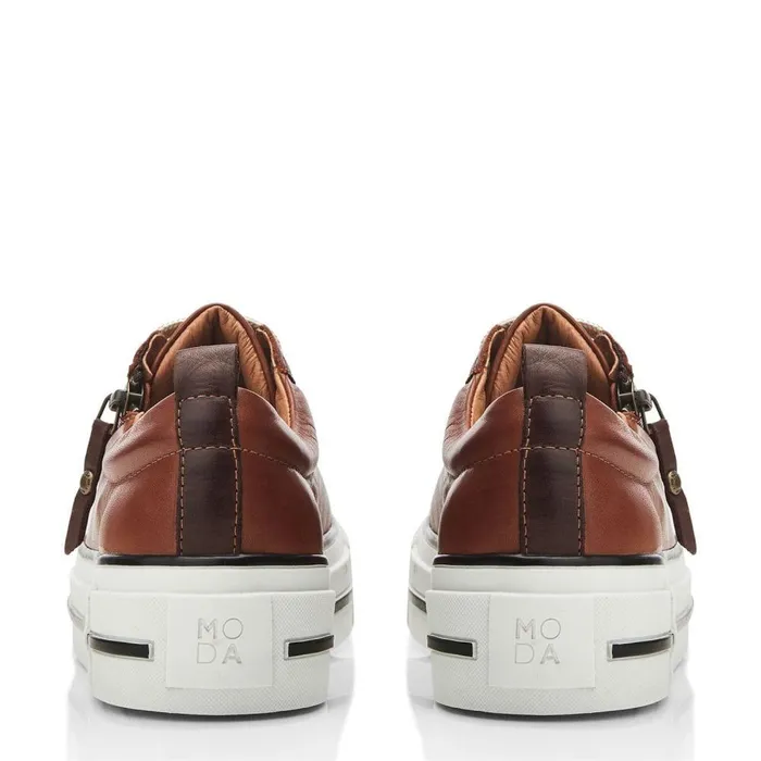 Women Moda In Pelle Casual Trainers Filician Tan Leather