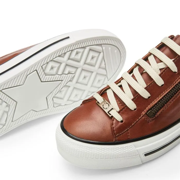 Women Moda In Pelle Casual Trainers Filician Tan Leather
