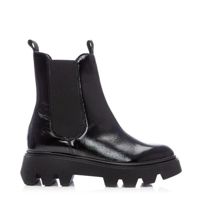 Women Moda In Pelle Chelsea Boots Ashanti Black Patent Leather