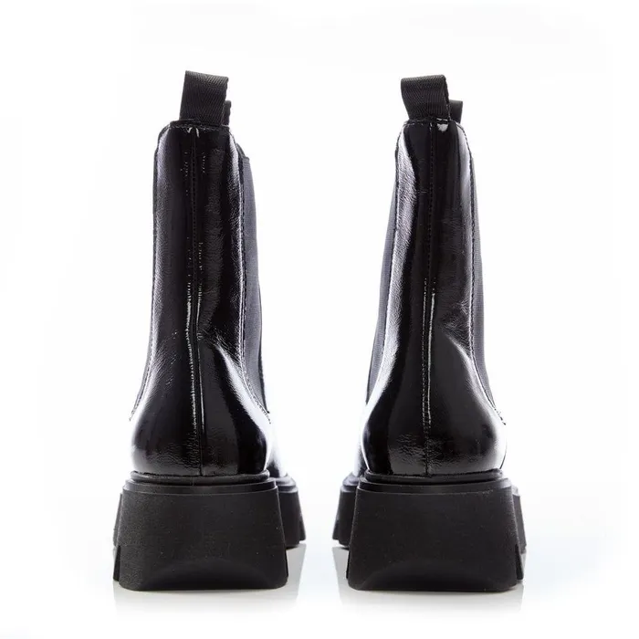 Women Moda In Pelle Chelsea Boots Ashanti Black Patent Leather