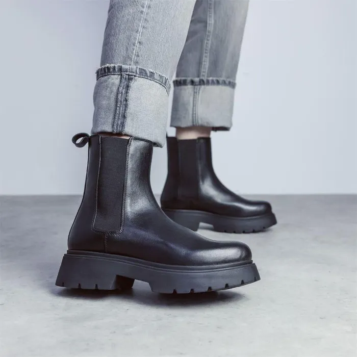 Women Moda In Pelle Chelsea Boots Brylie Black Nappa