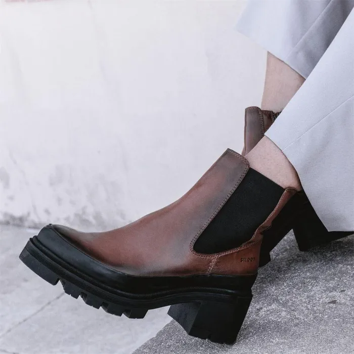Women Moda In Pelle Chelsea Boots Shoon Sh Oulton Tan Leather